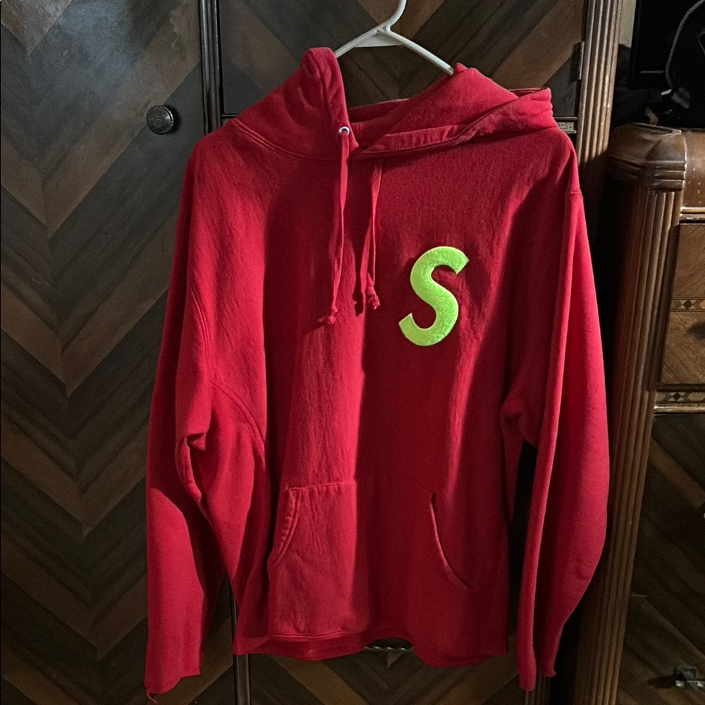 Supreme Big S Red and Neon Crest Hoodie. Heavyweight Box Cut Hoodie. NWOT.